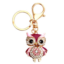 Load image into Gallery viewer, Owl Crystal Keychain