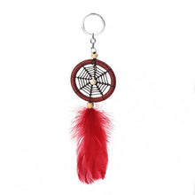 Load image into Gallery viewer, Feather Keychain &amp; Keyring Dream Catcher